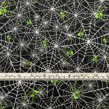 Load image into Gallery viewer, Mask - Glow In The Dark Spiders on Black
